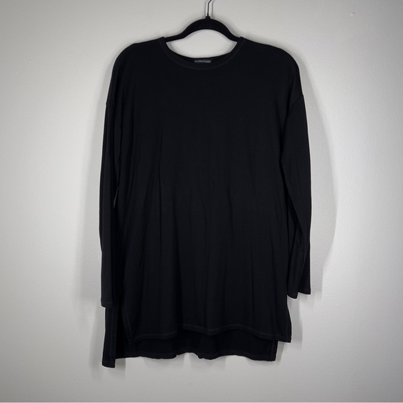 Eileen Fisher Closet Staple long Sleeve Black Lightweight High Low XS Sweater - Picture 8 of 10